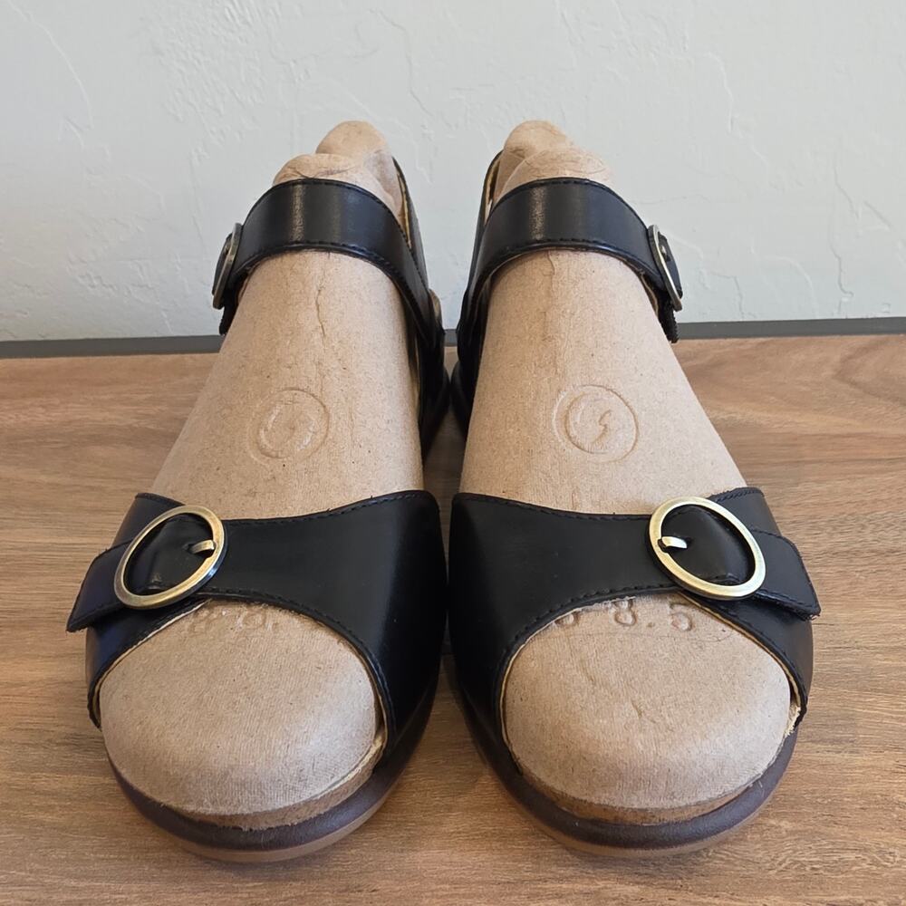 Dansko Candace Sandals Women 36 Black Burnished Nappa Leather Comfort Buckle - Picture 6 of 10